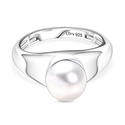 D'Joy S&uuml;&szlig;wasser Perle (8-8.5 mm) Ring 925 Silber platiniert (Gr&ouml;&szlig;e 18.00)