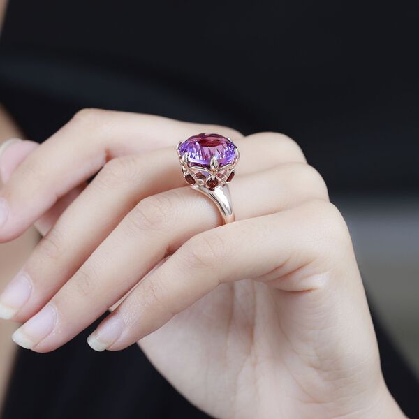 AA Rose De France Amethyst, roter Granat und Zirkon-Ring - 15,28 ct. image number 3