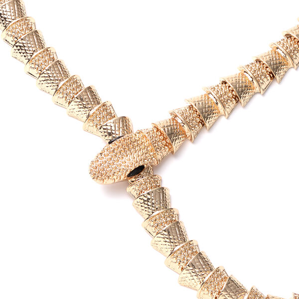 Glas-Halskette, ca. 56 cm, goldfarben image number 2