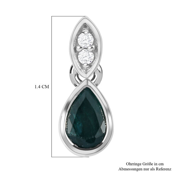 Grandidierit und wei&szlig;e Zirkon-Ohrringe, 925 Silber platiniert, ca. 0.84 ct image number 6