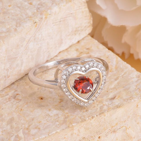 Roter und weißer Zirkonia-Ring - 1,02 ct. image number 2