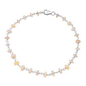 Nat&uuml;rlicher, &auml;thiopischer Welo Opal Armband ca. 19 cm 925 Silber ca. 2,40 ct.