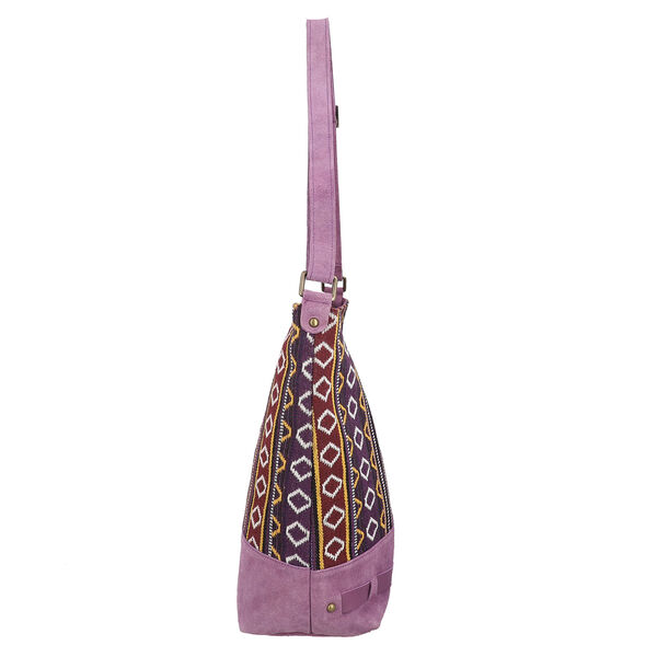 100% Echtleder Umh&auml;ngetasche, lila image number 3