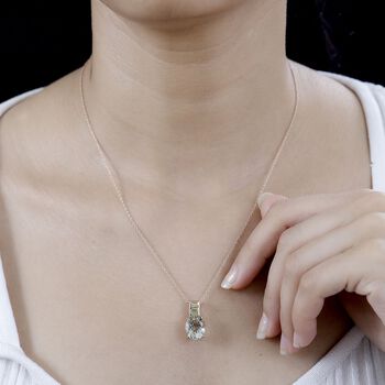 Royal Bali Kollektion- AA Prasiolith und Peridot-Anh&auml;nger mit 50cm Kette - 5,12 ct.