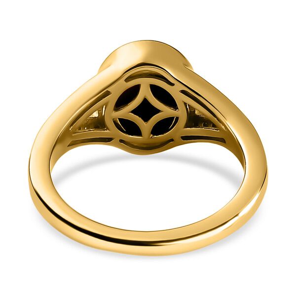 Kanadischer Ammolit und wei&szlig;er Zirkon-Ring, 925 Silber Gelbgold Vermeil (Gr&ouml;&szlig;e 21.00) ca. 2,44 ct image number 6