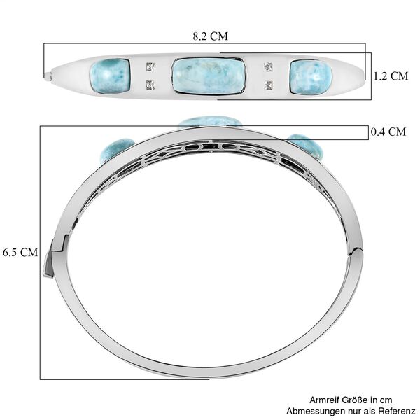 Larimar und Zirkon Armreif, 19 cm - 14,63 ct. image number 5
