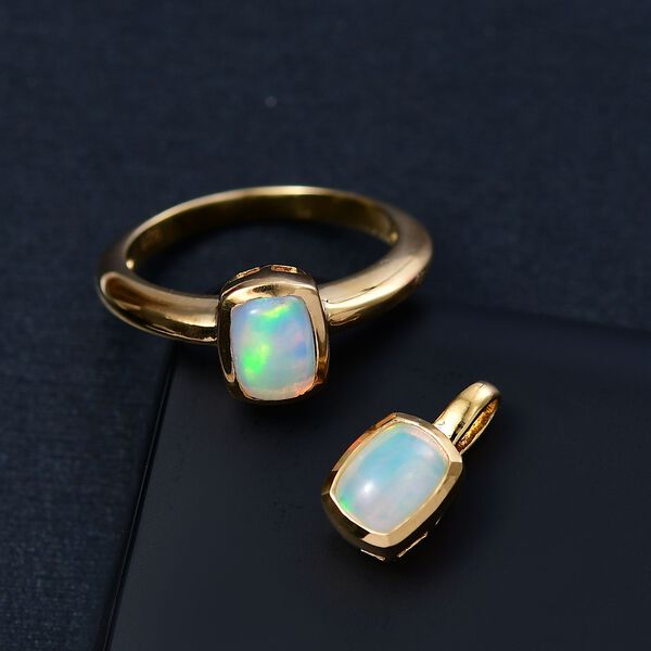 AA Nat&uuml;rliches, &auml;thiopisches Welo Opal Schmuckset - 1,89 ct. image number 2