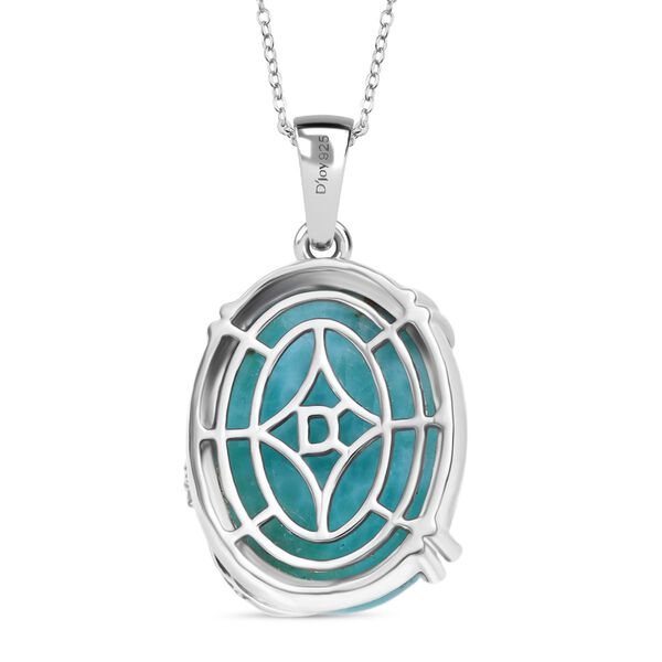 D’joy Larimar, Weißer Zirkon Schmuckset 925 Silber rhodiniert ca. 18.25 ct image number 5