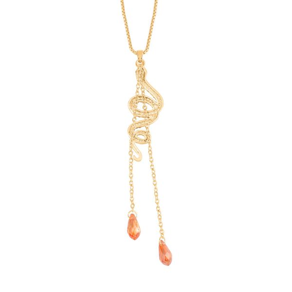 Kristall, Schwarzer Kristall Halskette ca. 60 cm Legierung Std Gelb image number 4