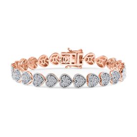 Lab Grown Diamant SI-GH Armband ca. 20 cm 925 Silber 750 Roségold Vermeil ca. 4.15 ct Lab Grown Diamant SI-GH Armband ca. 20 cm 925 Silber 750 Roségold Vermeil ca. 4.15 ct