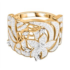 Weißer Diamant Ring Messing (Größe 21.00)