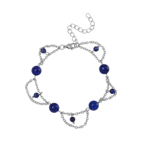 Lapislazuli Armband ca. 19 cm Reiner Edelstahl ca. 20.00 ct image number 0