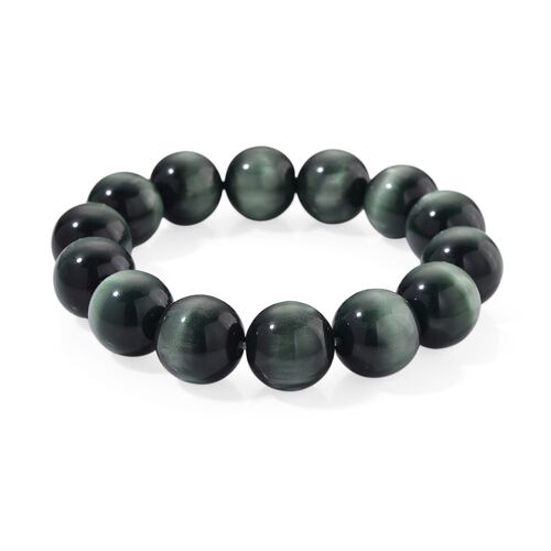 Simuliertes flexibles grünes Katzenauge Armband - 180 ct. image number 0