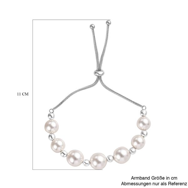 Kristall aus weißer Perle Armband ca. 26.75 cm Edelstahl image number 6