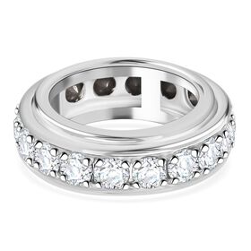 J Francis gefertigt mit SWAROVSKI- Weißer Swarovski Kristall Spinning-Ring