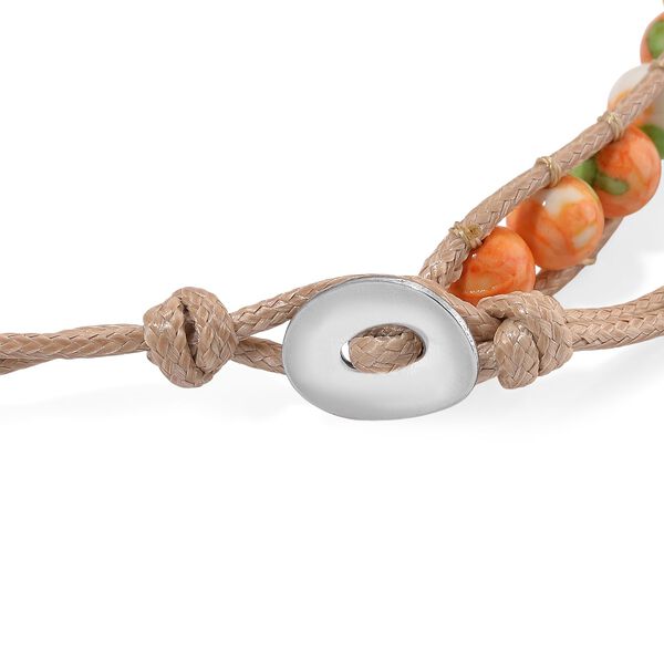 Flexible orange-grüne Regenblumen-Yuhua-Quarzit Halskette - 80 ct. image number 5