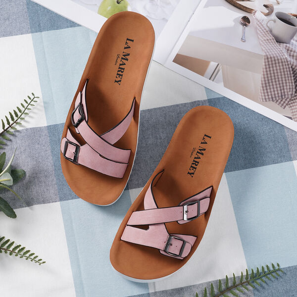 LA MAREY - Schnalle Sandalen, Größe 38, Rosa image number 2