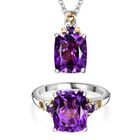 Afrikanischer Amethyst Schmuckset 925 Silber platiniert ca. 11,21 ct.