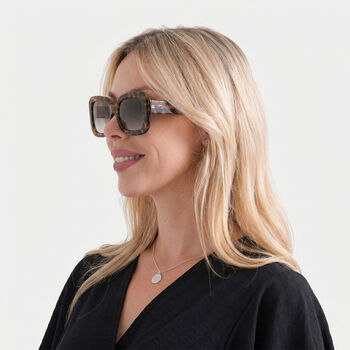 LA MAREY Sonnenbrille mit polarisierten Komfortgl&auml;sern, UV400 Schutz, Braun im Leopardenlook