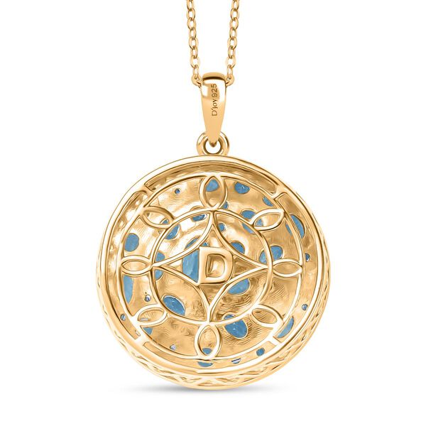 D'Joy AAA blauer Apatit und Zirkon zweifarbiger Anhänger mit 50cm Kette - 4,30 ct. image number 5