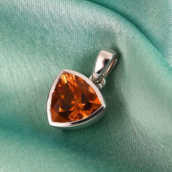 Madeira Citrin Anh&auml;nger 925 Silber platiniert ca. 2,73 ct image number 3