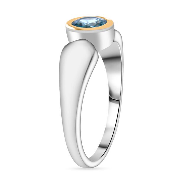 AA blauer Zirkon zweifarbiger Ring - 1,35 ct. image number 4
