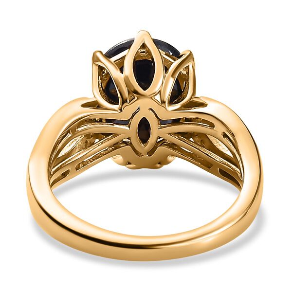 Diffundierter blauer Saphir und Zirkon Ring - 4,57 ct. image number 6