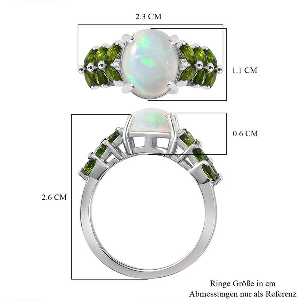 AA nat&uuml;rlicher, &auml;thiopischer Welo Opal, Zirkon und Chromdiopsid-Ring - 2,74 ct. image number 7