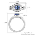 AA Tansanit und weißer Zirkon-Ring, 925 Silber platiniert  ca. 0,91 ct image number 6