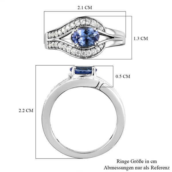 AA Tansanit und Zirkon Ring - 0,91 ct. image number 7