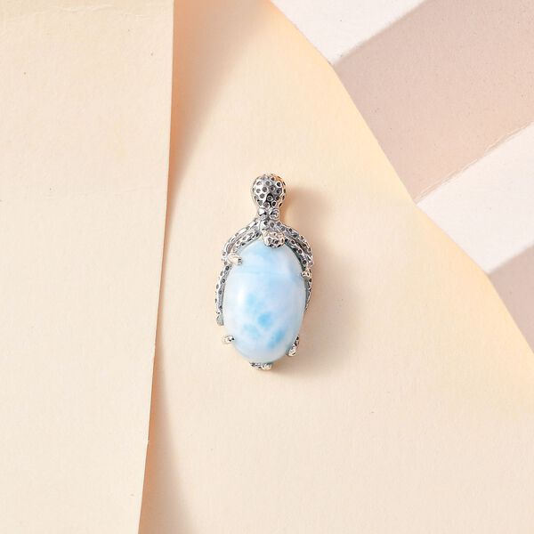 AA Larimar Anhänger 925 Silber platiniert ca. 4.45 ct image number 2
