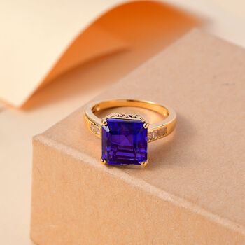 Tansanit-Farbe Quarz und Topas Ring - 5,88 ct.