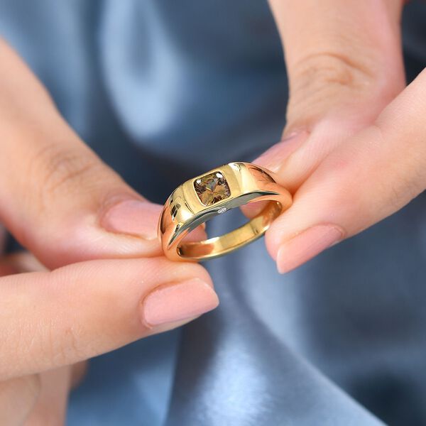 AA Nat&uuml;rlicher goldener Tansanit und Moissanit-Ring - 0,66 ct. image number 3