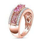 AA Rosa Saphir Ring, 925 Silber Roségold Vermeil (Größe 16.00) ca. 1.43 ct image number 4