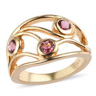 Rosa Turmalin-Ring, 925 Silber Gelbgold Vermeil (Größe 21.00) ca. 0,54 ct image number 3