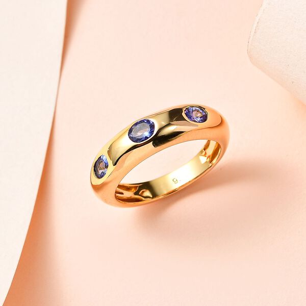 AAA Tansanit Trilogie Ring - 0,53 ct. image number 2
