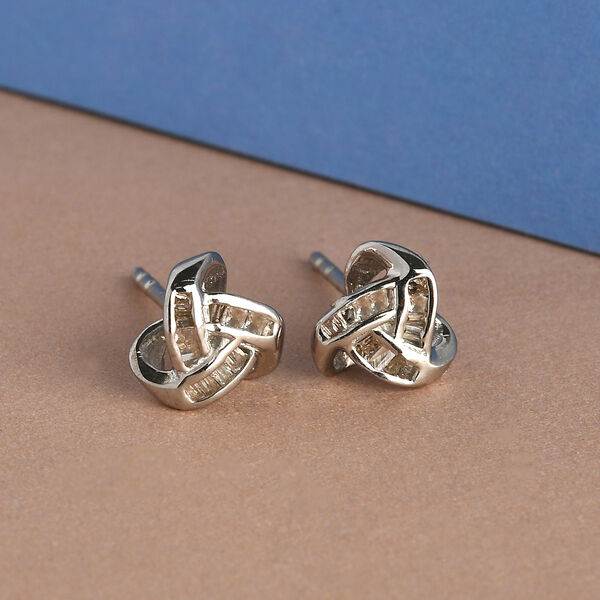 Liebesknoten Champagner Diamant Ohrringe - 0,15 ct. image number 9