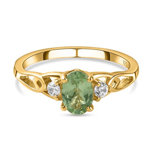 Natürlicher, grüner Apatit und Zirkon-Ring - 0,95 ct. image number 0