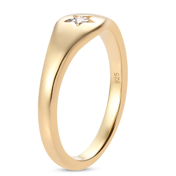 Diamant Ring 925 Silber vergoldet image number 3