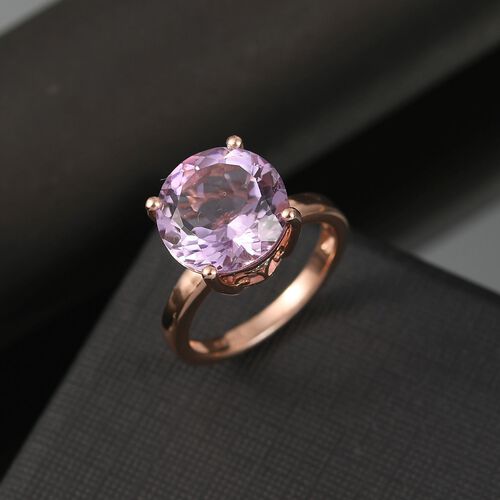 D’joy AA Rose De France Amethyst, Weißer Zirkon Ring 925 Silber 750 rosévergoldet (Größe 19.00) ca. 5,94 ct image number 1