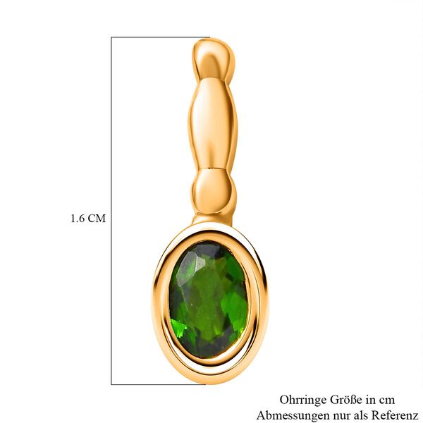 Nat&uuml;rliche Chromdiopsid Ohrringe, 925 Silber vergoldet, ca. 0.97 ct image number 6
