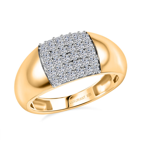 LUXURIANT SGL zertifizierter SI-GH Labor Diamant Ring, 925 Silber 750 Gelbgold Vermeil - 0,50 ct. image number 4