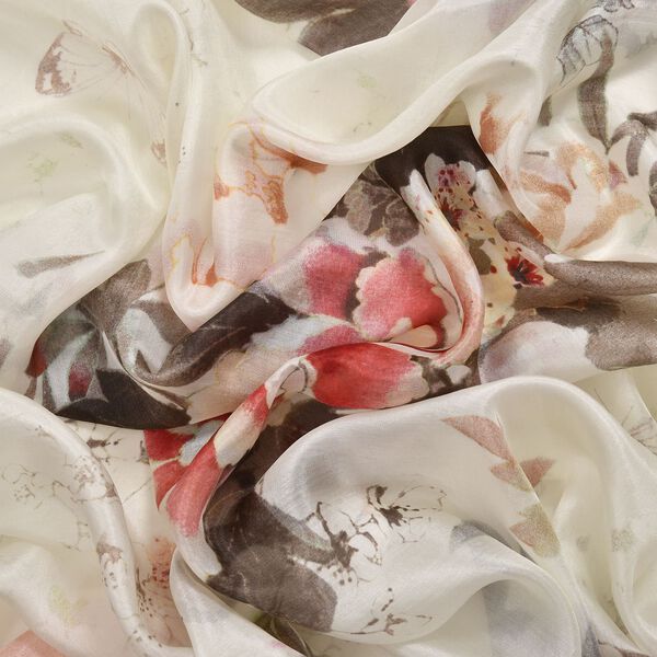 LA MAREY 100% Maulbeerseide Foulard, Rosa image number 4