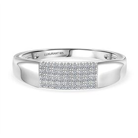 LUXURIANT VS-EF Labor Diamant Ring, 925 Silber rhodiniert - 0,20 ct.