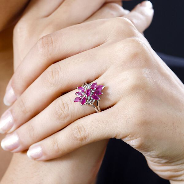 Afrikanischer Rubin (Fissure gef&uuml;llt) Ring 925 Silber rhodiniert (Gr&ouml;&szlig;e 18.00) ca. 1,62 ct image number 3