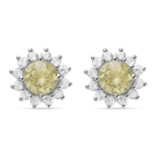 Ouro Verde-Quarz und Zirkon Ohrstecker 925 Silber platiniert ca. 4,15 ct image number 0