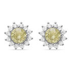 Ouro Verde-Quarz und Zirkon Ohrstecker 925 Silber platiniert ca. 4,15 ct