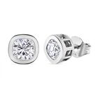 Moissanit Ohrringe, 925 Silber platiniert ca. 1.11 ct