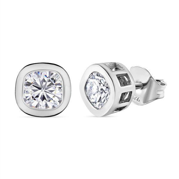 Moissanit Solit&auml;r Ohrringe - 1,11 ct.