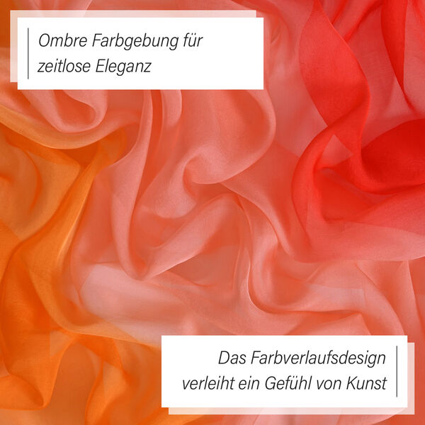 LA MAREY Ombre Chiffon Schal aus Seide, rot orange image number 3